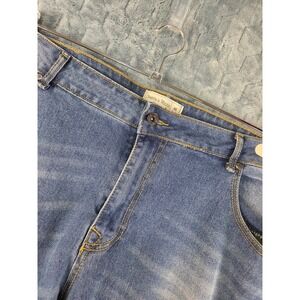 Smith & Mills Mens Stretch Denim Jeans 40x30 Medium Wash Straight Leg Blue